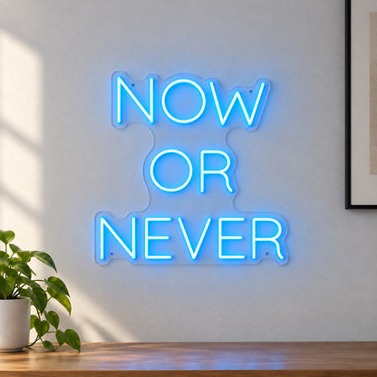 Now or Never LED Neon Sign Boxed Caps Design Wall Neon Signs - Shineneon