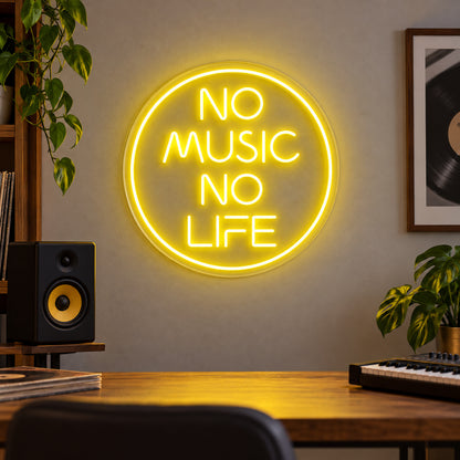 No Music No Life LED Neon Sign Dimmable Wall Light Wall Neon Signs - Shineneon