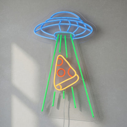 UFO Pizza Abduction LED Neon Sign for Bar - Shineneon