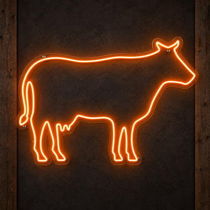 Cow LED Neon Sign Standing Cow Outline Wall Neon Signs - Shineneon