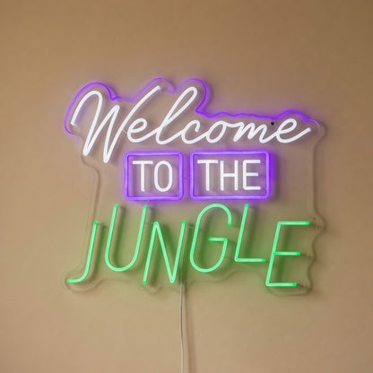 Welcome to the Jungle LED Neon Sign Boxed Caps with Script - Shineneon