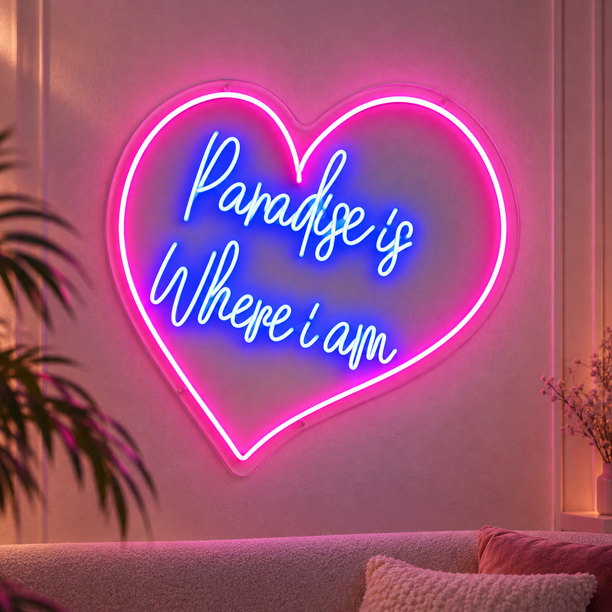 Paradise Is Where I Am LED Neon Sign for Wedding Light Up Party Decor Wall Neon Signs - Shineneon