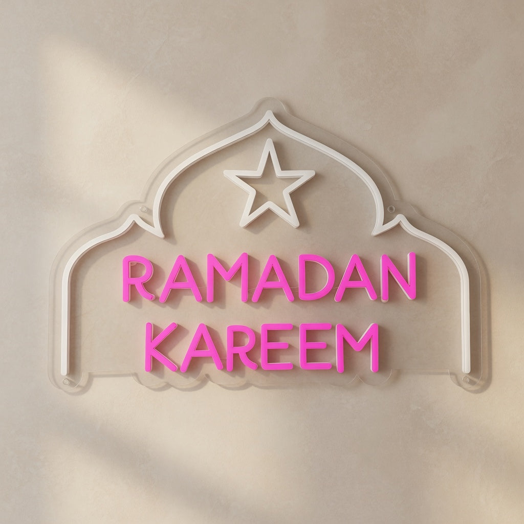 Ramadan Kareem LED Neon Sign with Mosque Dome Outline - Shineneon