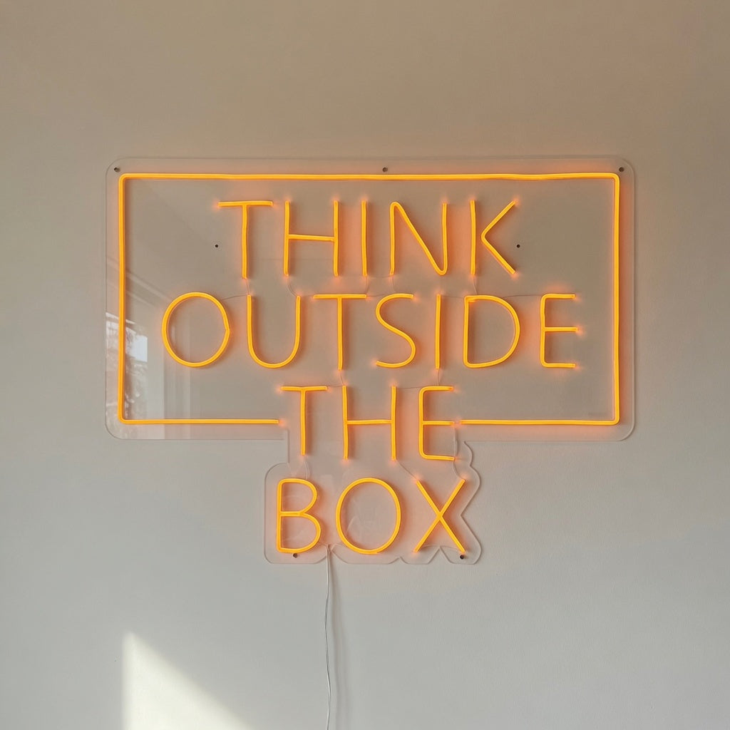 Think Outside the Box LED Neon Sign for Office Light Up Wall Decor - Shineneon
