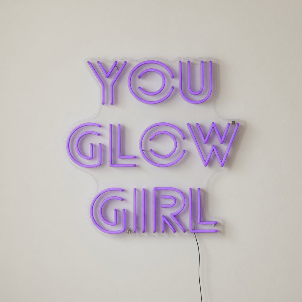 You Glow Girl LED Neon Sign Stacked Purple Era Caps - Shineneon