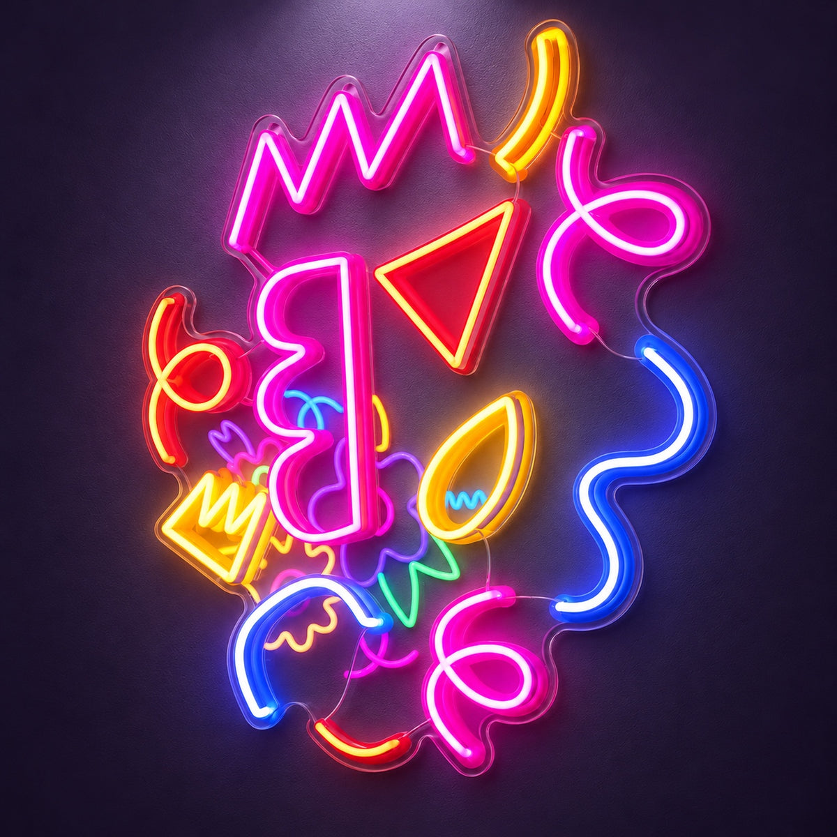 Colorful Abstract LED Neon Sign, Dimmable Wall Light - Shineneon