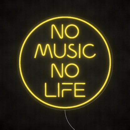 No Music No Life LED Neon Sign, Dimmable Wall Light - Shineneon