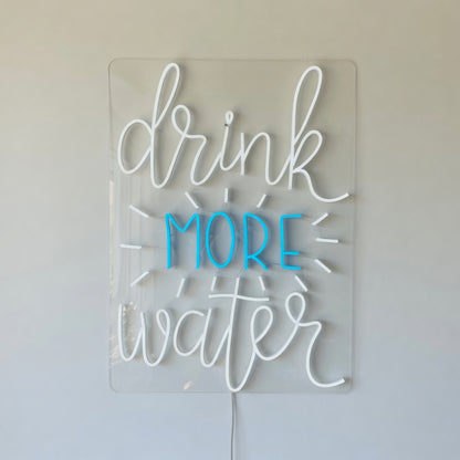 Drink More Water LED Neon Sign - Shineneon