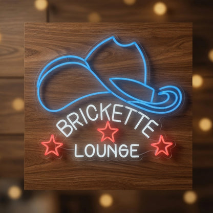 Cowboy Hat Brickette Lounge LED Neon Sign - Shineneon