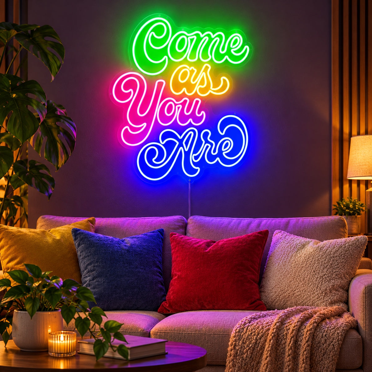 Come as You Are LED Neon Sign Cozy Lounge Script Wall Neon Signs - Shineneon