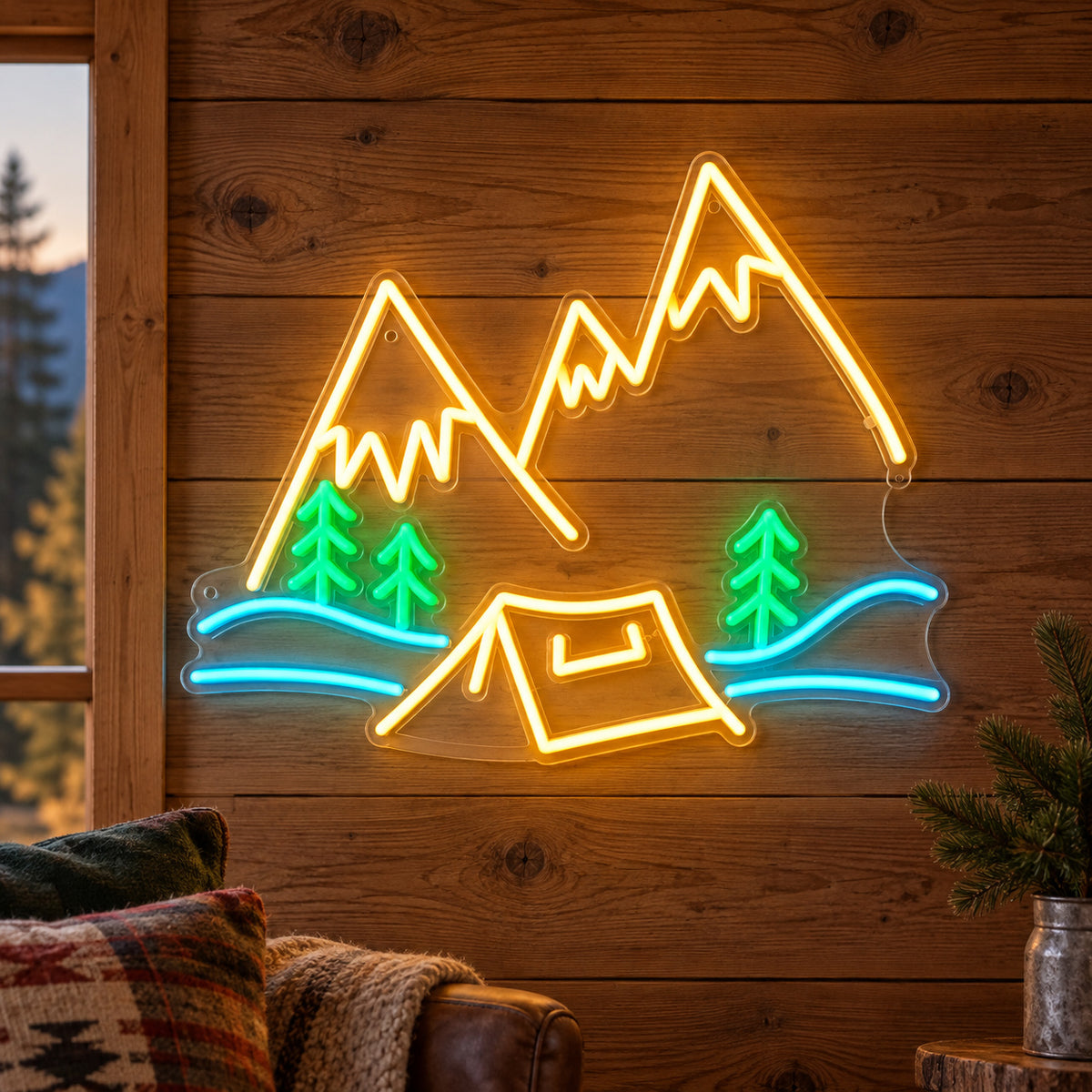 Mountain Camping Neon Sign - Shineneon