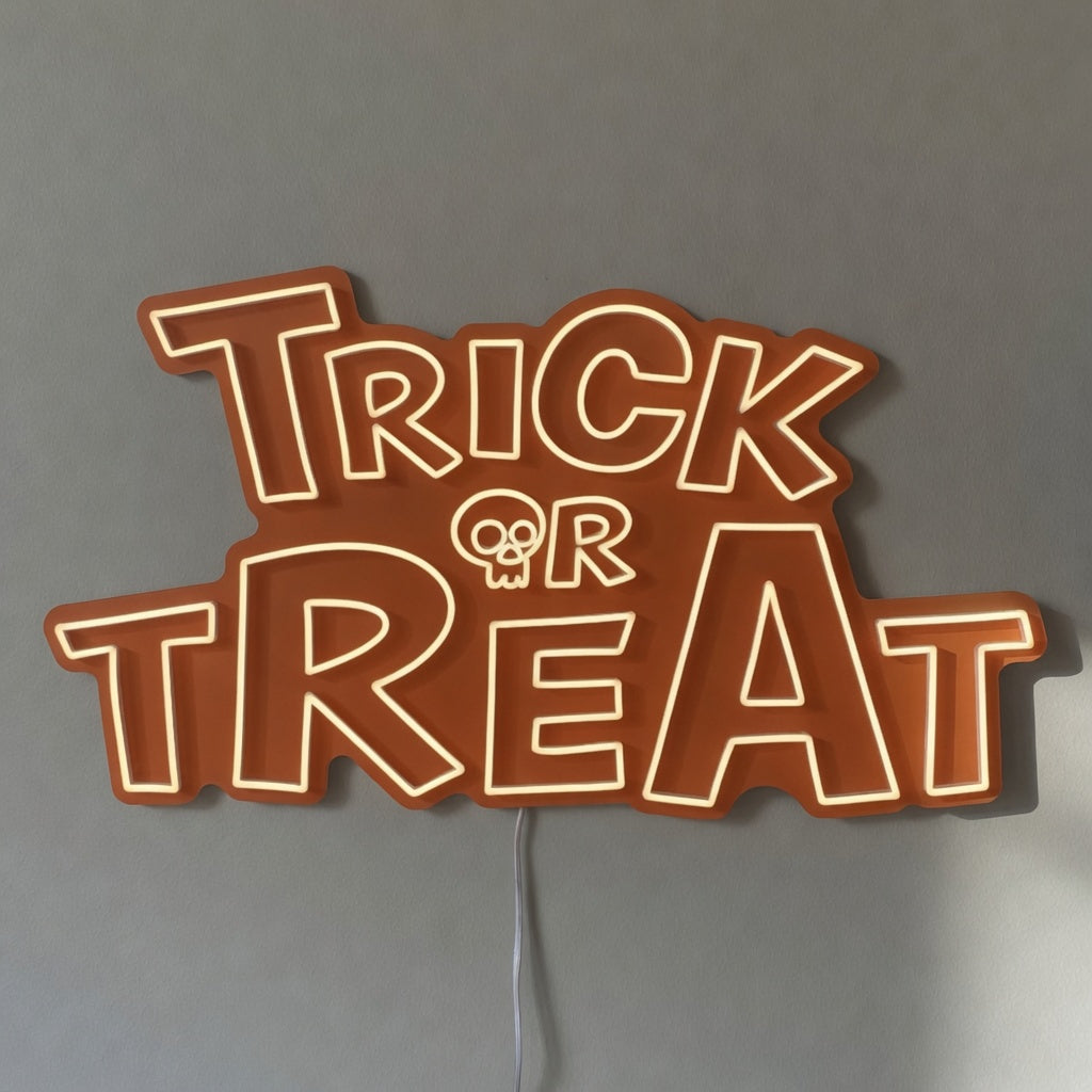 Trick or Treat LED Neon Sign Stacked Caps Design - Shineneon