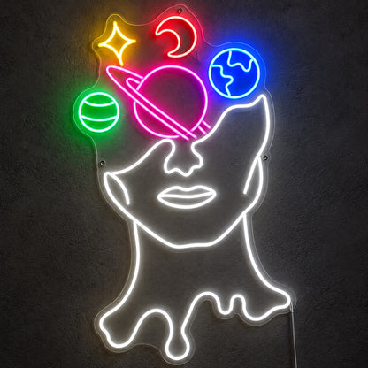 Galaxy Brain the Solar System Milky Way LED Neon Sign for Man Cave - Shineneon