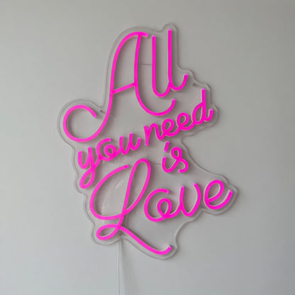 All You Need Is Love LED Neon Sign Swirl Script Design - Shineneon