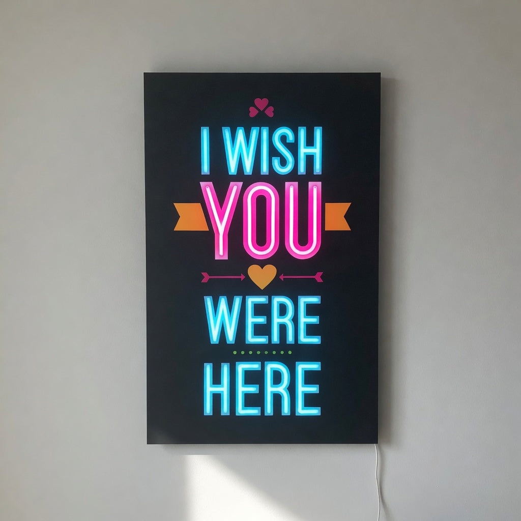 I Wish You Were Here LED Neon Sign Dimmable Wall Light - Shineneon