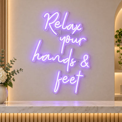 Relax Your Hands and Feet LED Neon Sign for Salon, Light Up Wall Decor - Shineneon