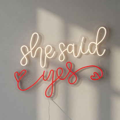She Said Yes LED Neon Sign for Wedding - Shineneon