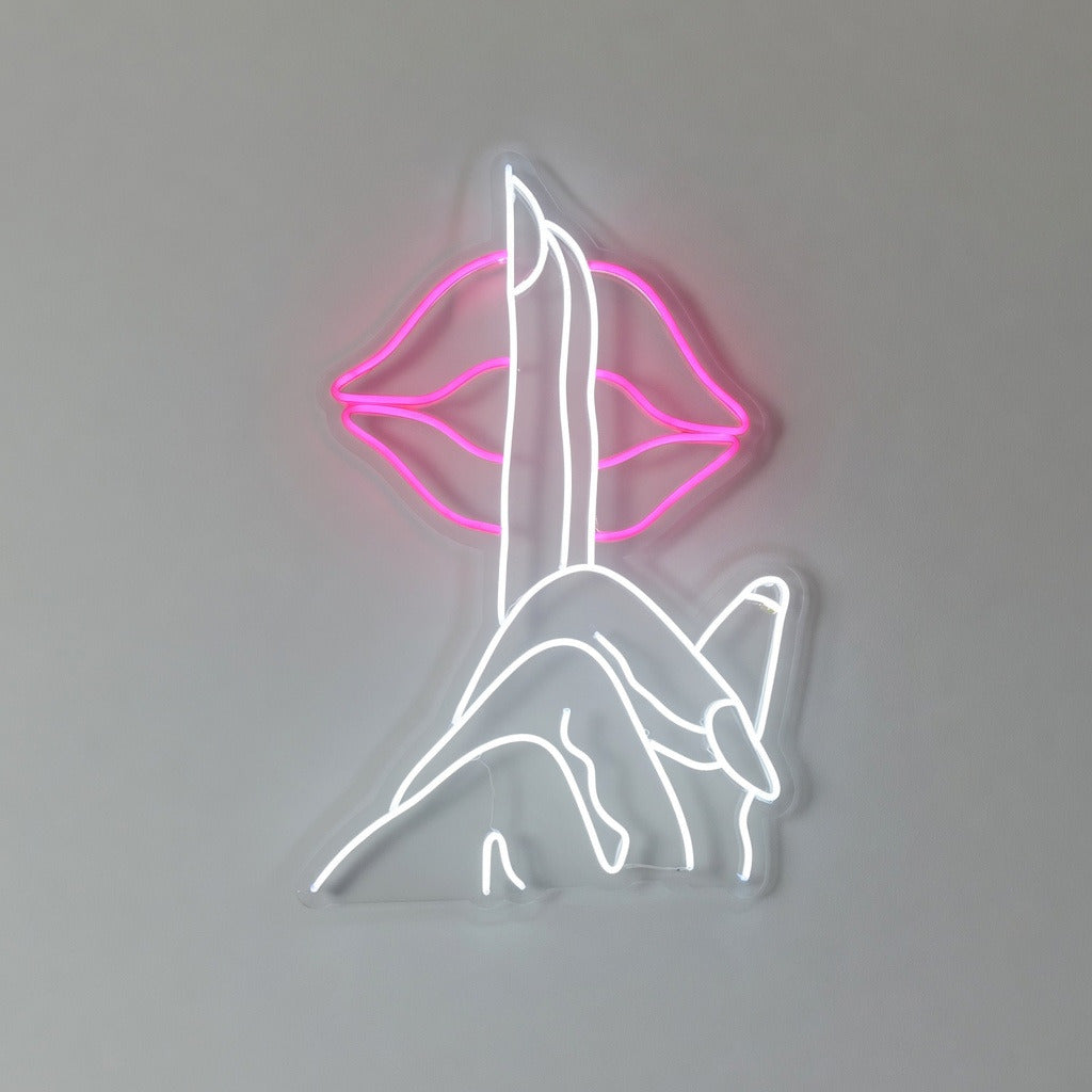 Secret Finger on Lip LED Neon Sign - Shineneon