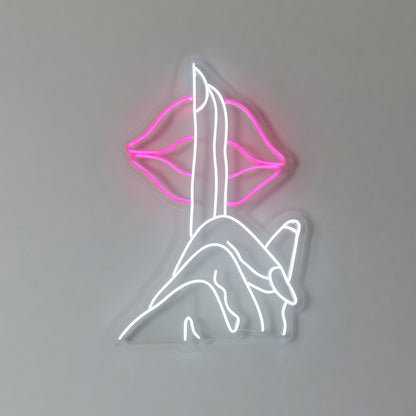 Secret Finger on Lip LED Neon Sign - Shineneon