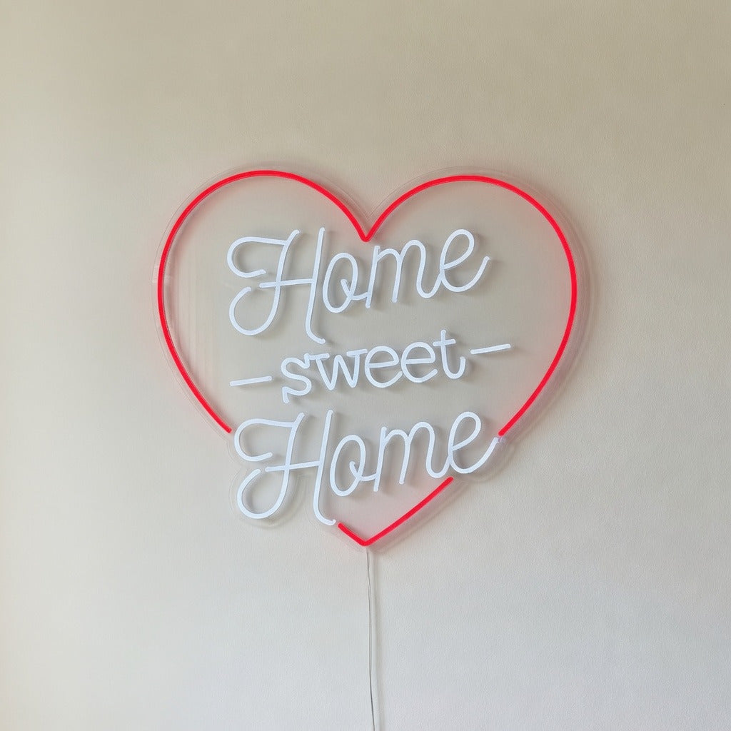 Home Sweet Home LED Neon Sign, Script with Dash Accents - Shineneon