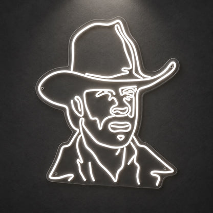 Cowboy Face Art LED Neon Sign for Man Cave, Dimmable Wall Decor - Shineneon