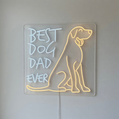 Best Dog Dad Ever LED Neon Sign for Storefront Light Up Wall Decor - Shineneon