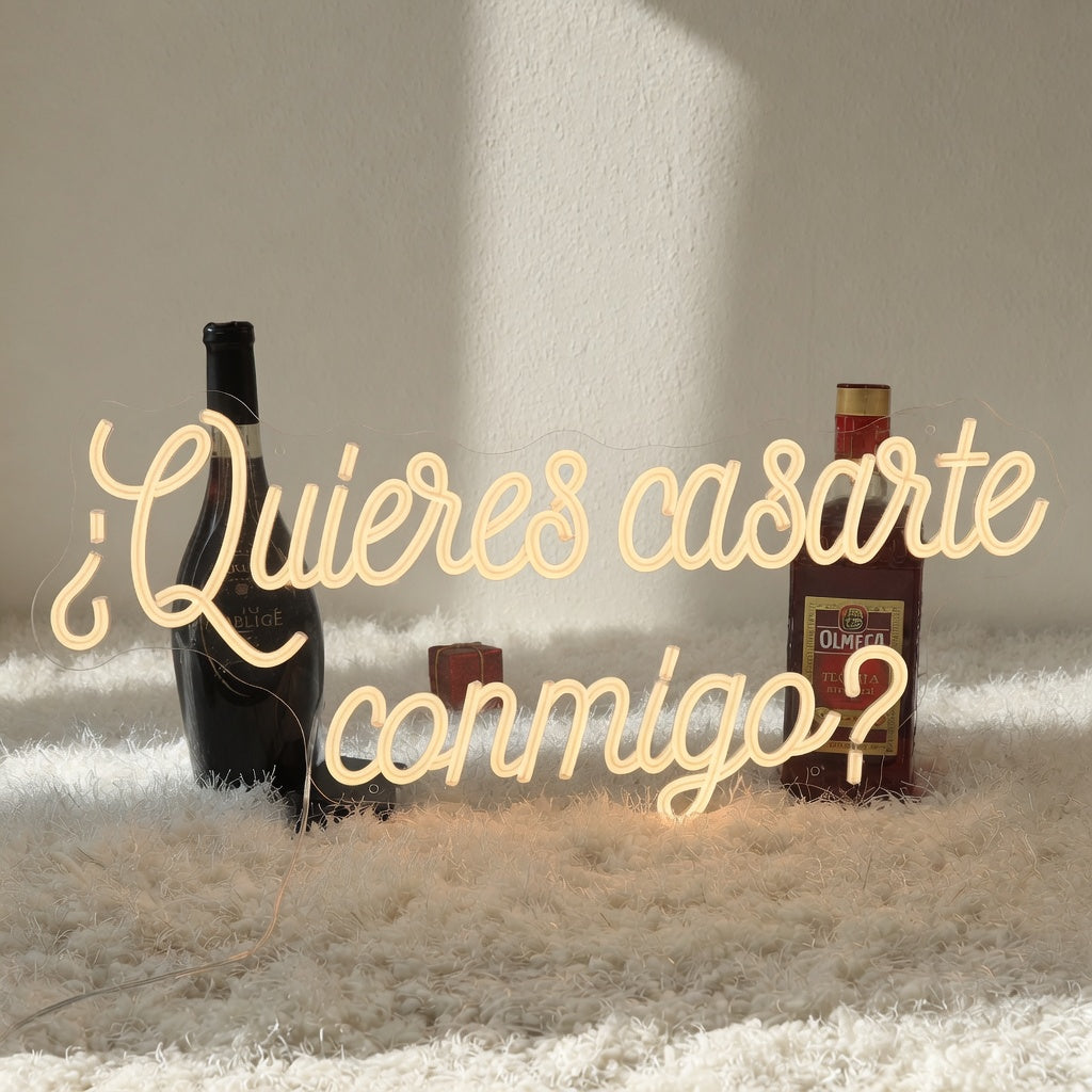Quieres Casarte Conmigo Spanish LED Neon Sign for Wedding - Shineneon