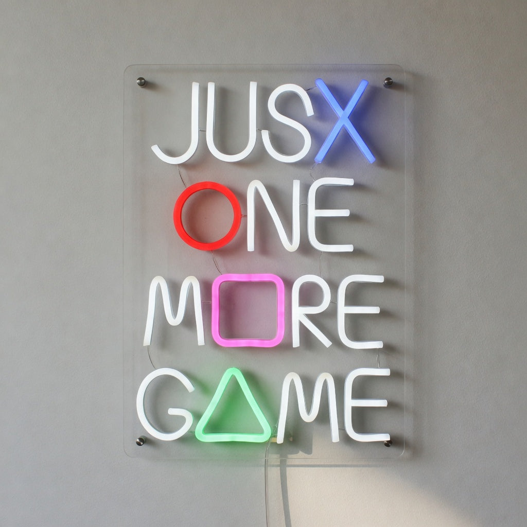 Just One More Game LED Neon Sign for Man Cave Dimmable Wall Decor - Shineneon