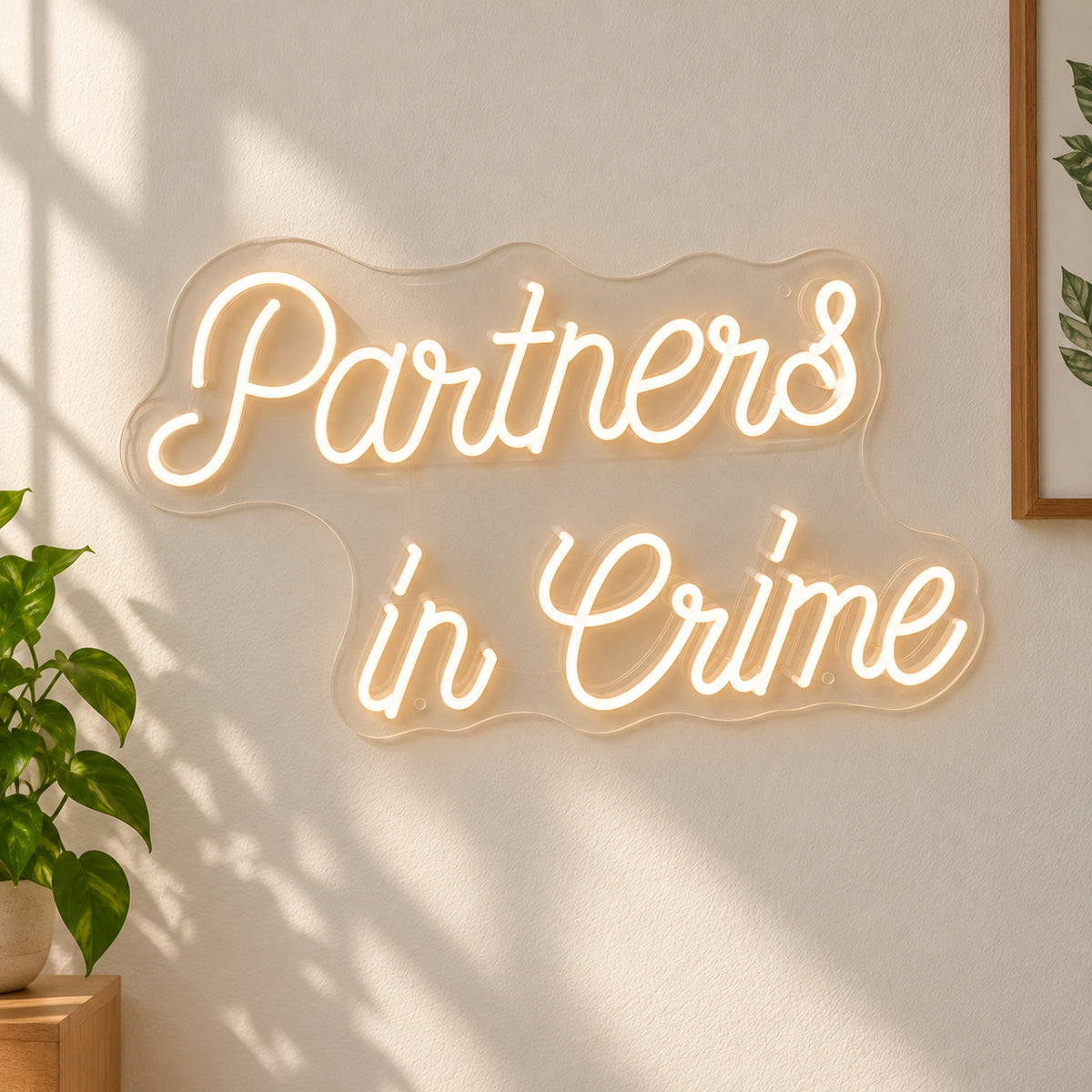 Partners in Crime LED Neon Sign for Man Cave Dimmable Wall Decor - Shineneon