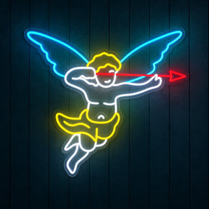 Cupid's Bow and Arrow LED Neon Sign Arrow Through Heart Design - Shineneon