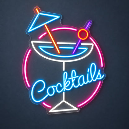 Cocktails Bar LED Neon Sign for Wedding, Light Up Party Decor - Shineneon