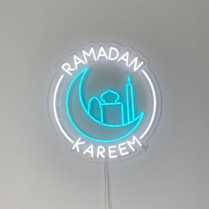 Ramadan Kareem LED Neon Sign Circle Crescent Badge - Shineneon