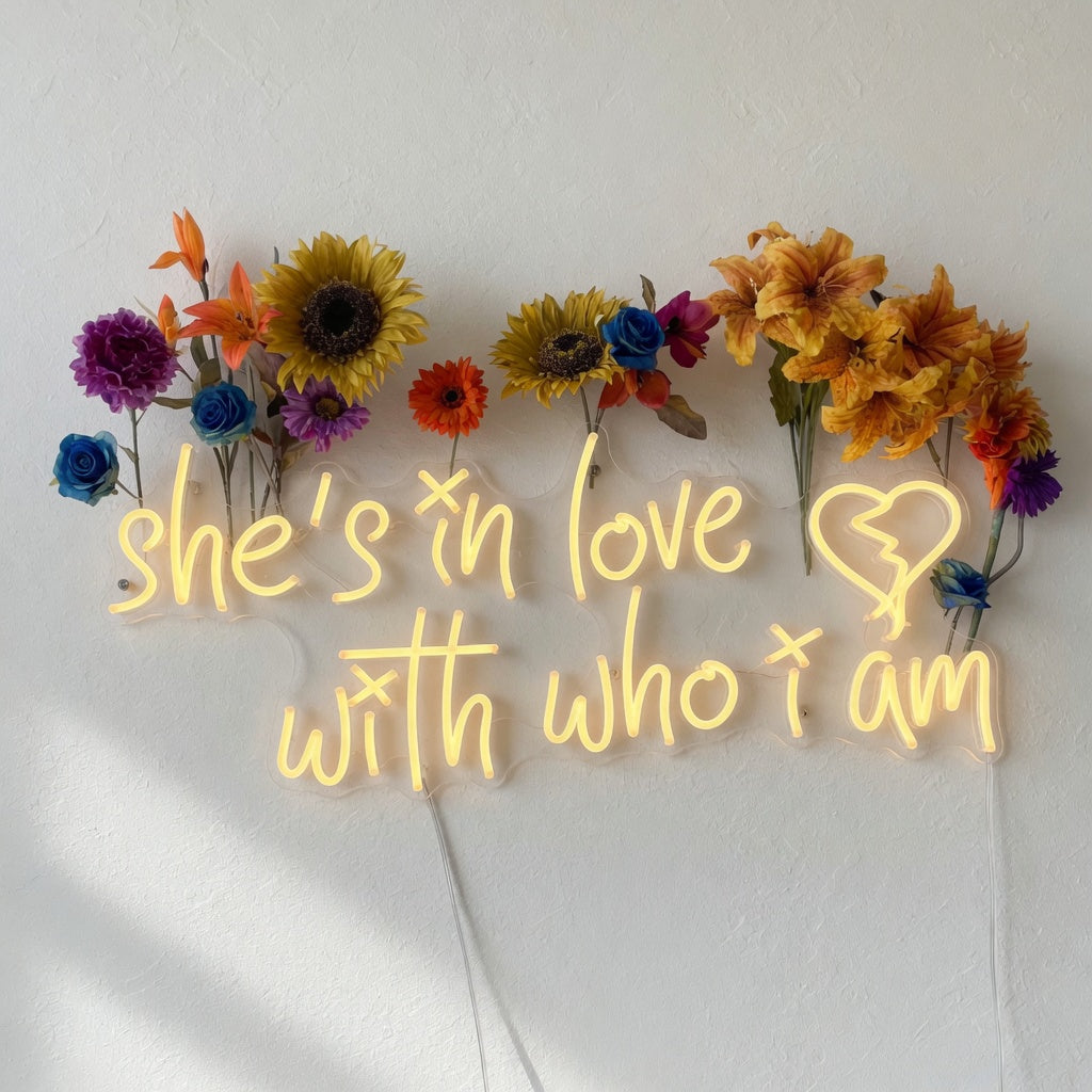 She's in Love with Who I Am LED Neon Sign Wall Neon Signs - Shineneon