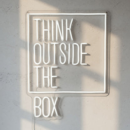 Think Outside the Box LED Neon Sign Plywood Board Caps - Shineneon