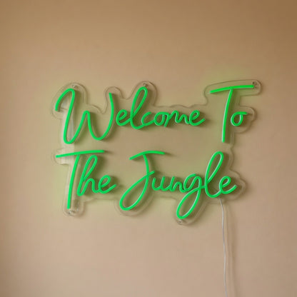 Welcome to the Jungle LED Neon Sign Two Line Rounded Script - Shineneon