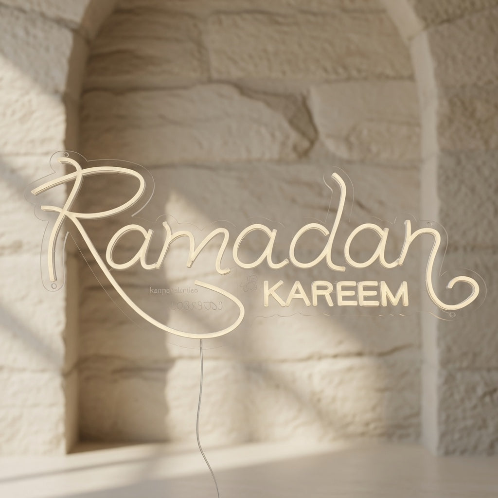 Ramadan Kareem LED Neon Sign Elegant Ornate Script - Shineneon