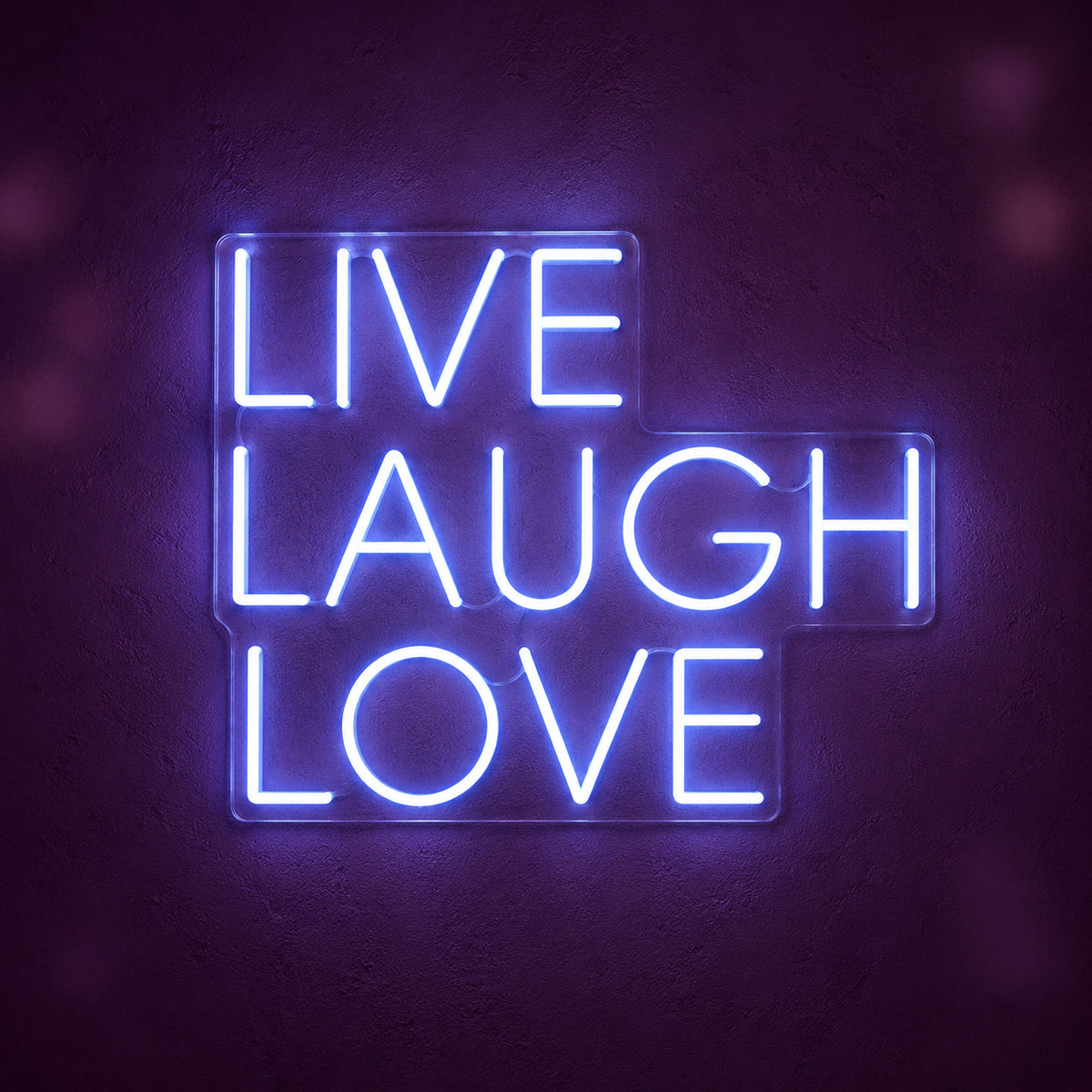 Live Laugh Love LED Neon Sign Stacked Caps Design - Main Product Image