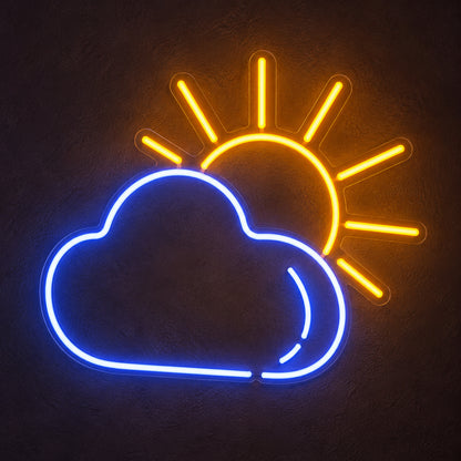 Sunny Day Clouds Sun LED Neon Sign Dimmable Wall Light - Main Product Image