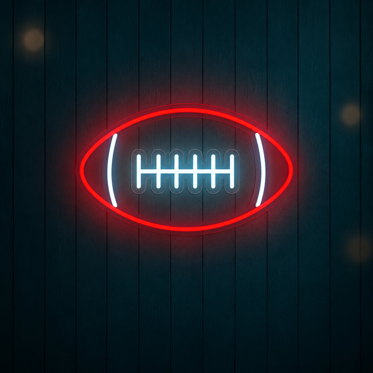 Rugby Ball LED Neon Sign for Man Cave Dimmable Wall Decor - Main Product Image