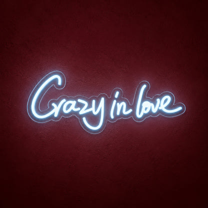 Crazy in Love LED Neon Sign Greenery Wall Script - Main Product Image