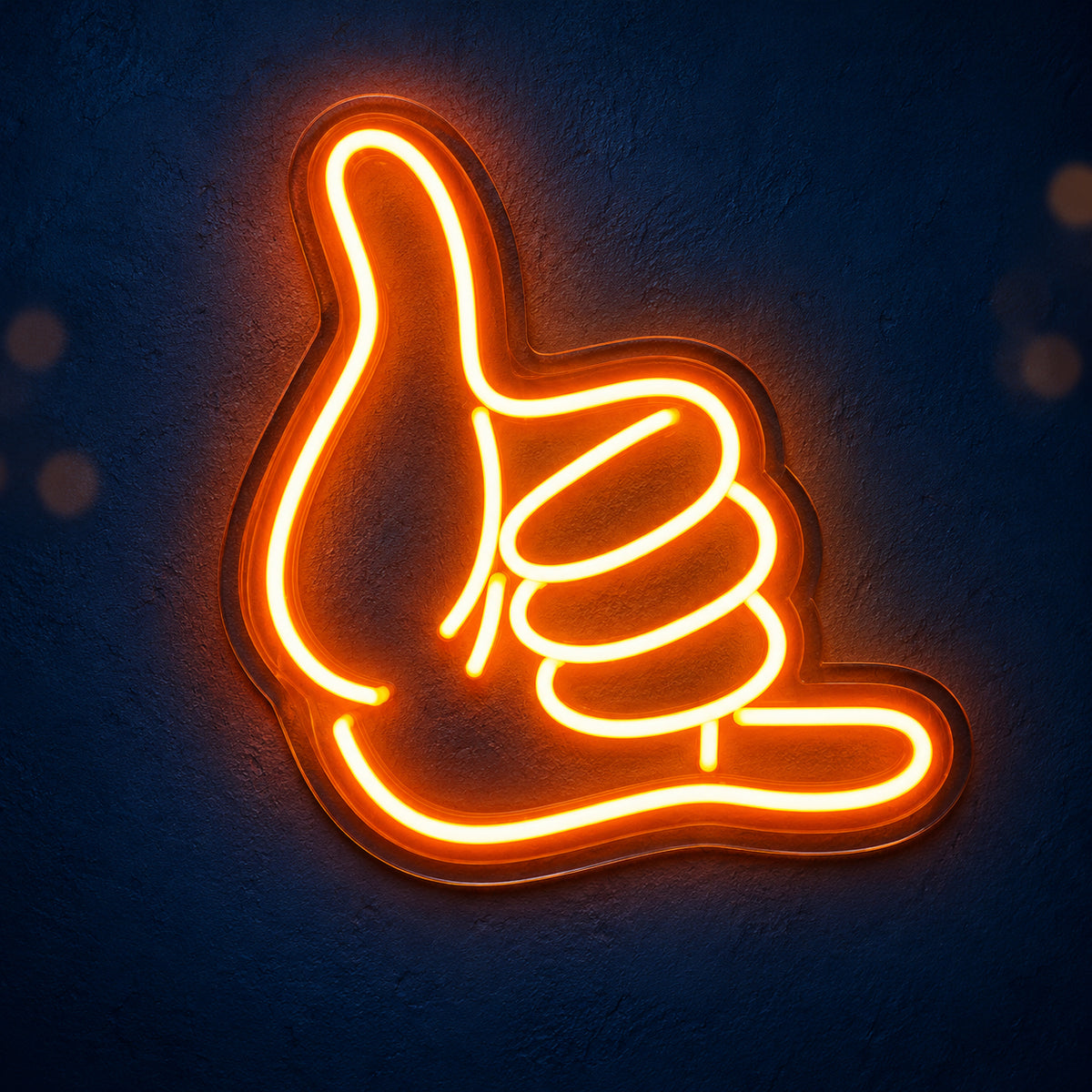 Hang Loose Hand Gesture LED Neon Sign Shaka Hand Outline - Main Product Image