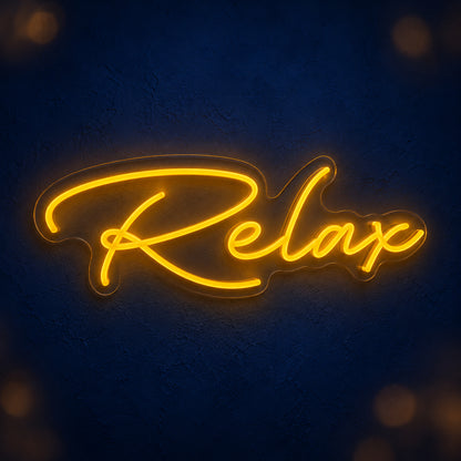 Relax LED Neon Sign Warm Cursive Style - Main Product Image