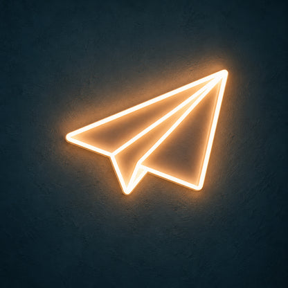 Paper Plane LED Neon Sign Dimmable Wall Light - Main Product Image