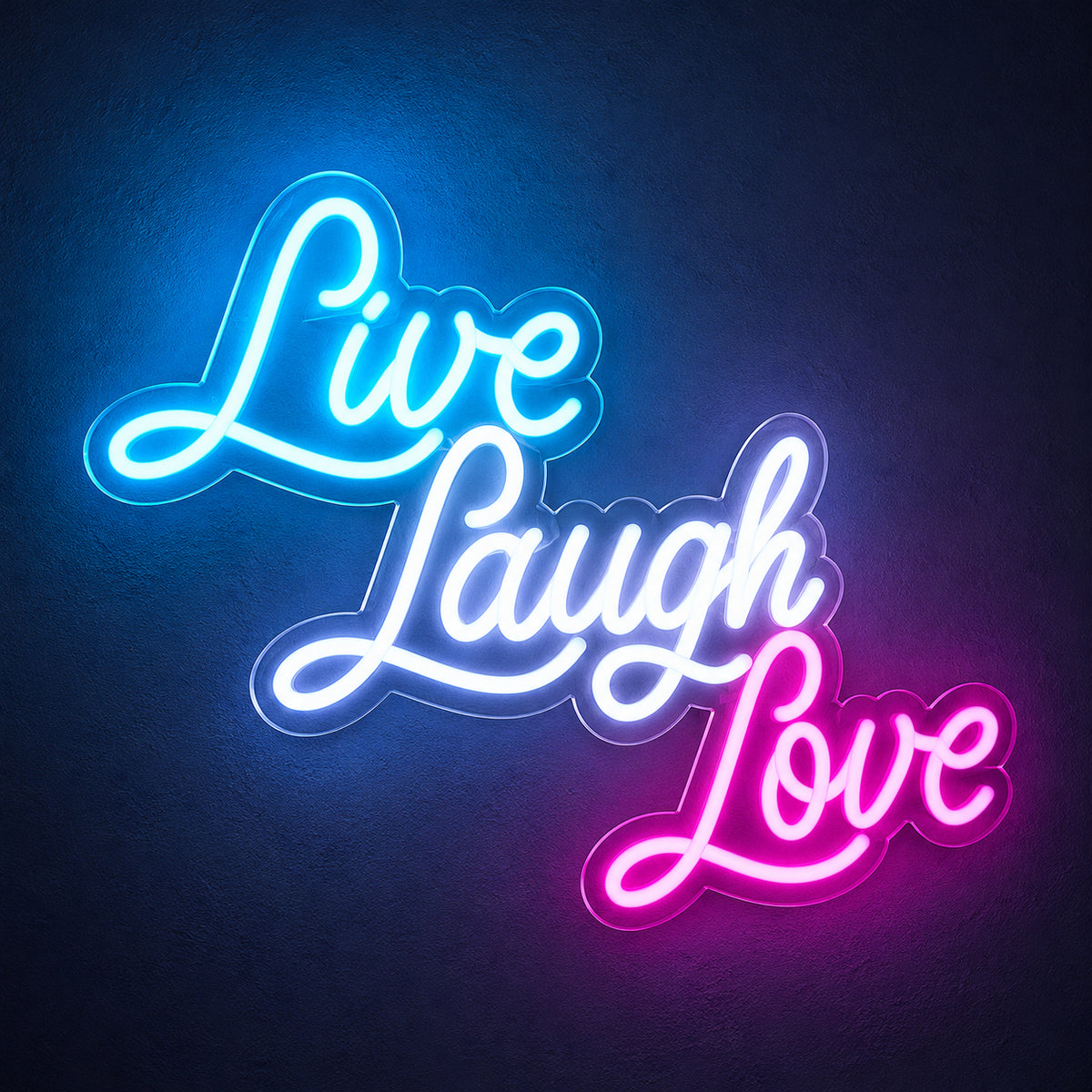 Live Laugh Love LED Neon Sign Grand Cursive Stack - Main Product Image