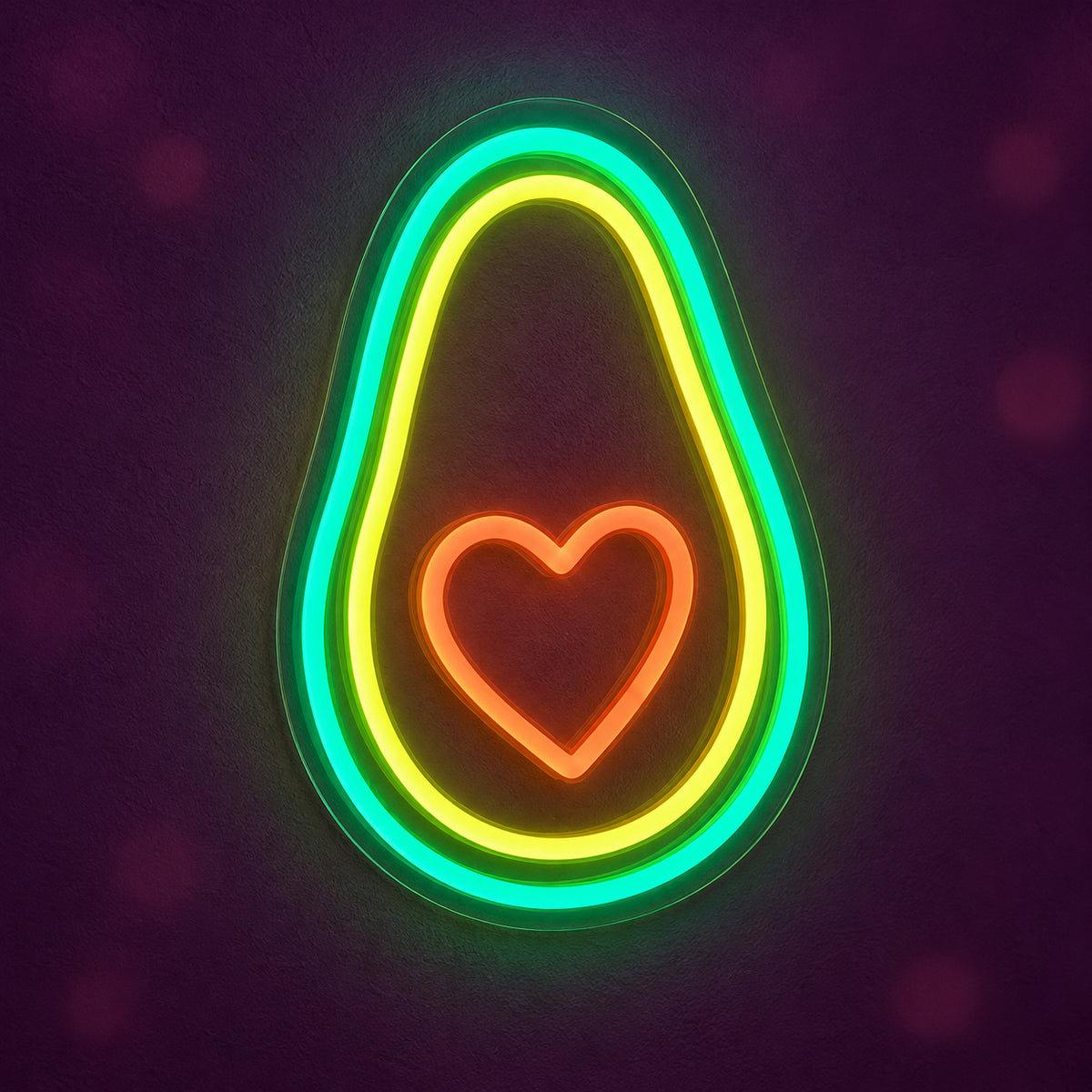 Heart Avocado LED Neon Sign Dimmable Wall Light - Main Product Image