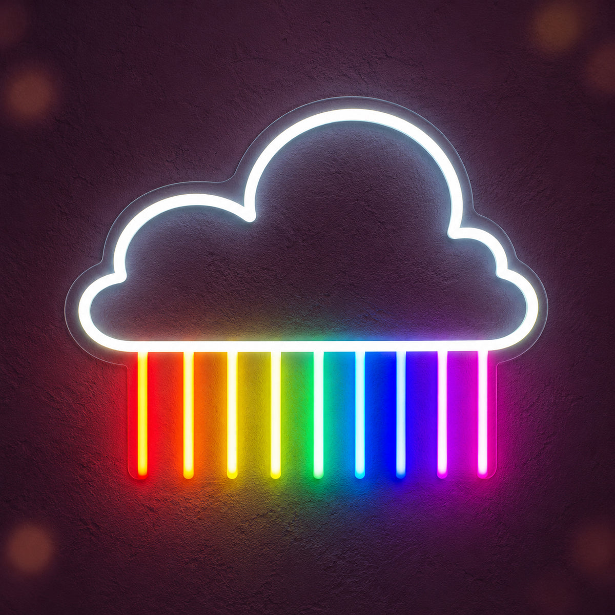 Rainbow Cloud LED Neon Sign for Kids Room Dimmable Wall Decor - Main Product Image