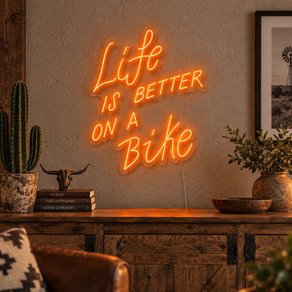 Life Is Better On A Bike LED Neon Sign Wall Neon Signs - Main Product Image