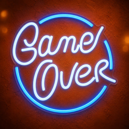 Game Over LED Neon Sign for Man Cave Dimmable Wall Decor - Main Product Image