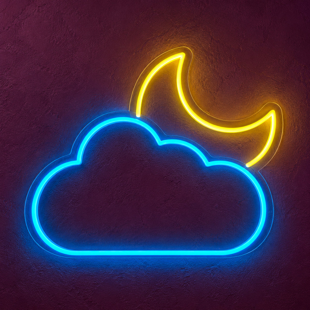 Cloud Moon LED Neon Sign Dimmable Wall Light - Main Product Image