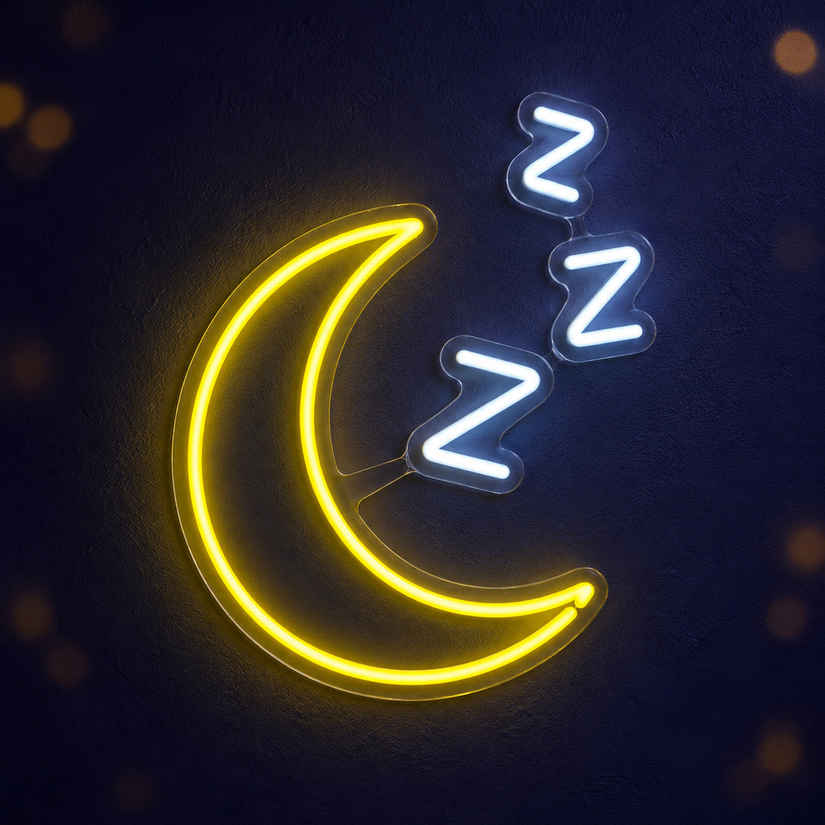 Sleepy Moon with ZZZ LED Neon Sign Dimmable Wall Light - Main Product Image